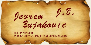 Jevrem Bujaković vizit kartica